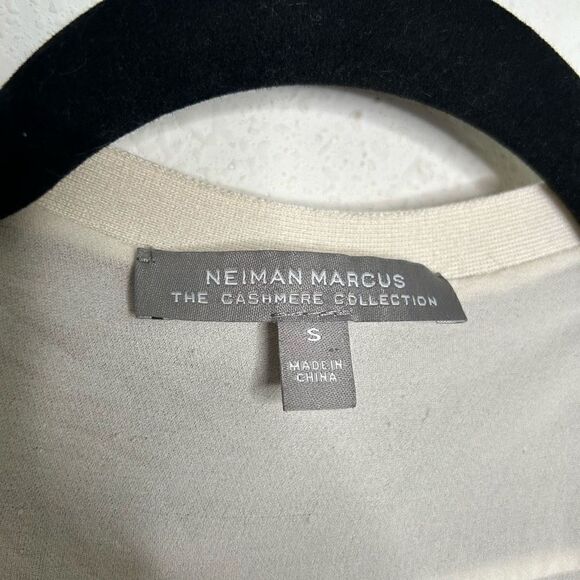 Neiman Marcus Women’s Cashmere Wool Silk Striped Open Front Lace Cardigan Size S - Picture 8 of 15